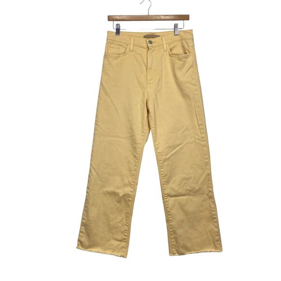 JOES JEANS The Blake Sunkissed Butter Yellow High Rise Wide Leg Raw Crop Sz 29 - Picture 2 of 11